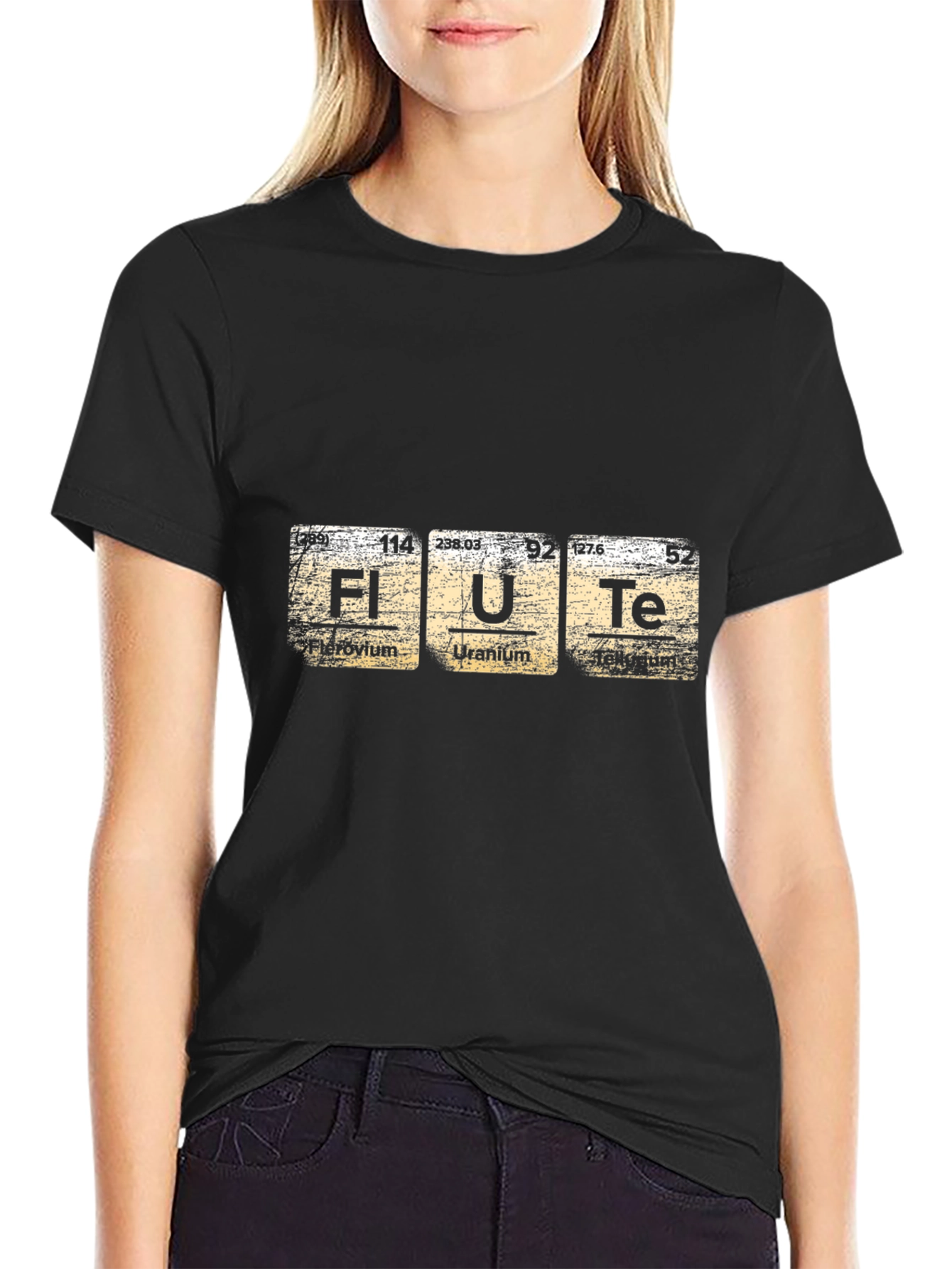 Flute Periodic Table Black T-Shirt