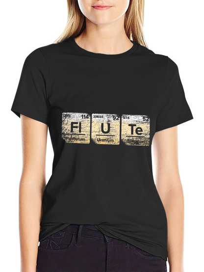 Flute Periodic Table Black T-Shirt