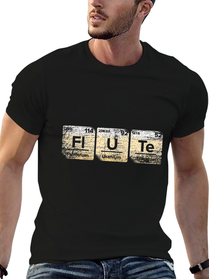 Flute Periodic Table Black T-Shirt