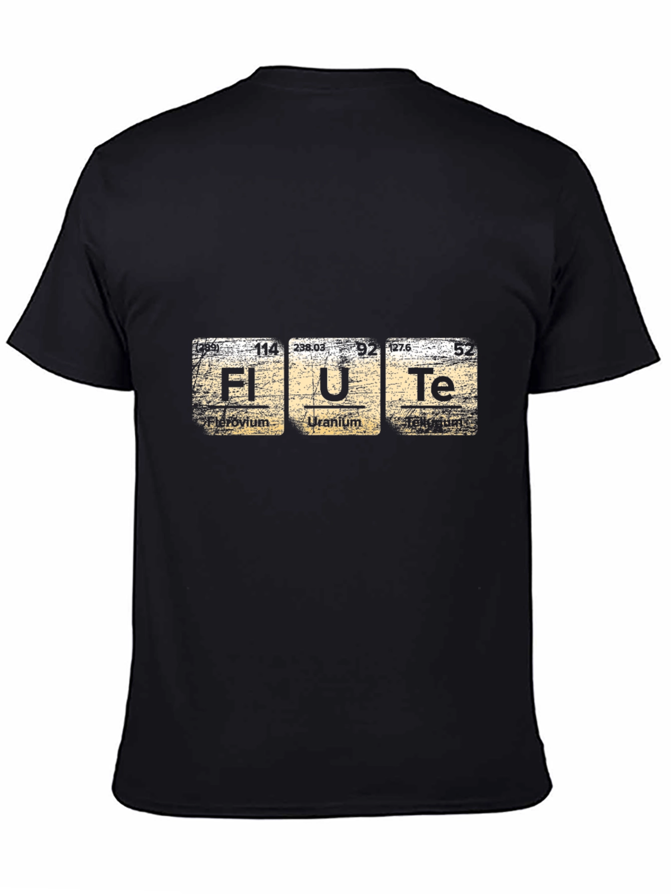 Flute Periodic Table Black T-Shirt