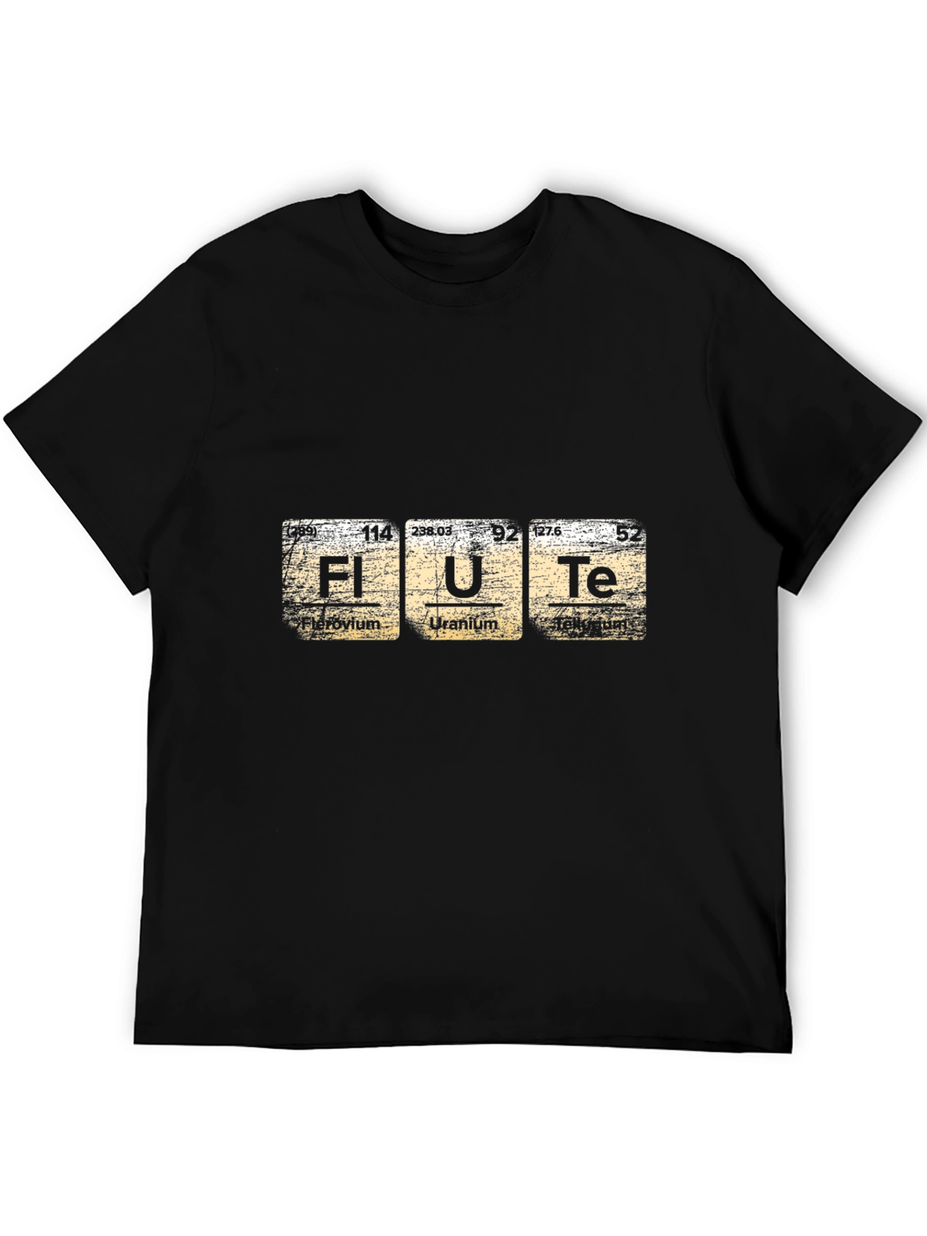 Flute Periodic Table Black T-Shirt