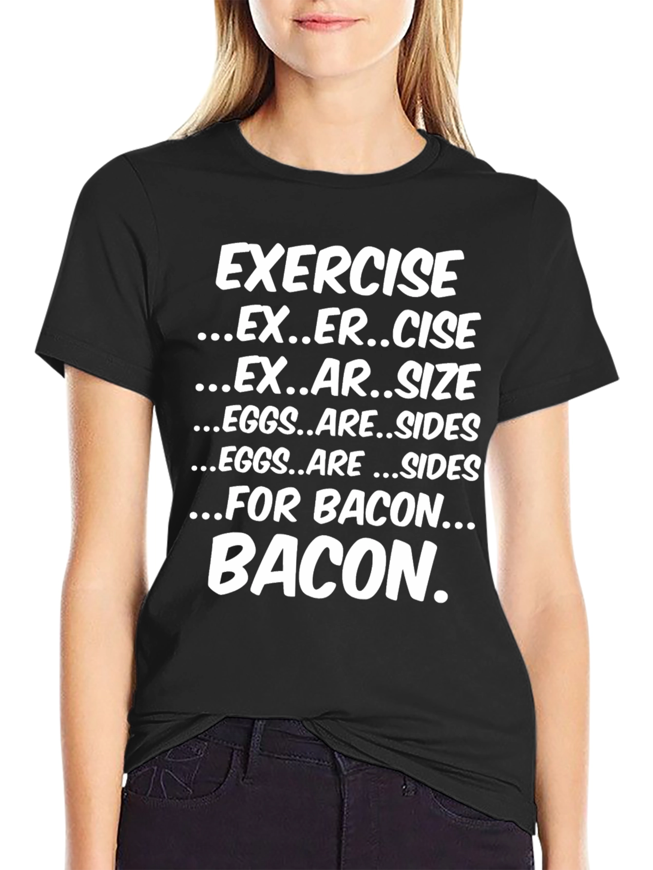Funny Exercise Bacon T-Shirt - Foodie Tee