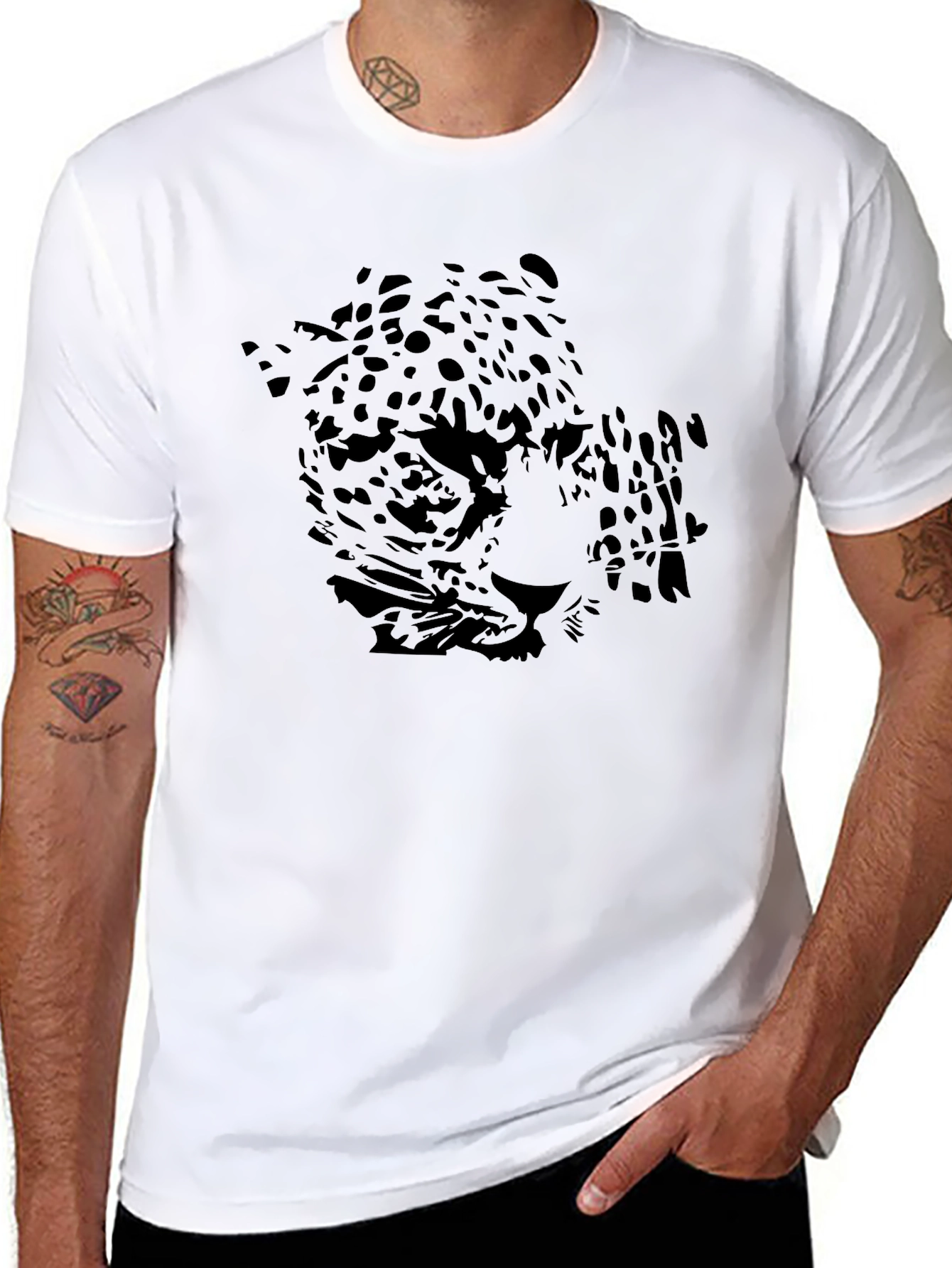 Black Jaguar Graphic Print Mens T-Shirt