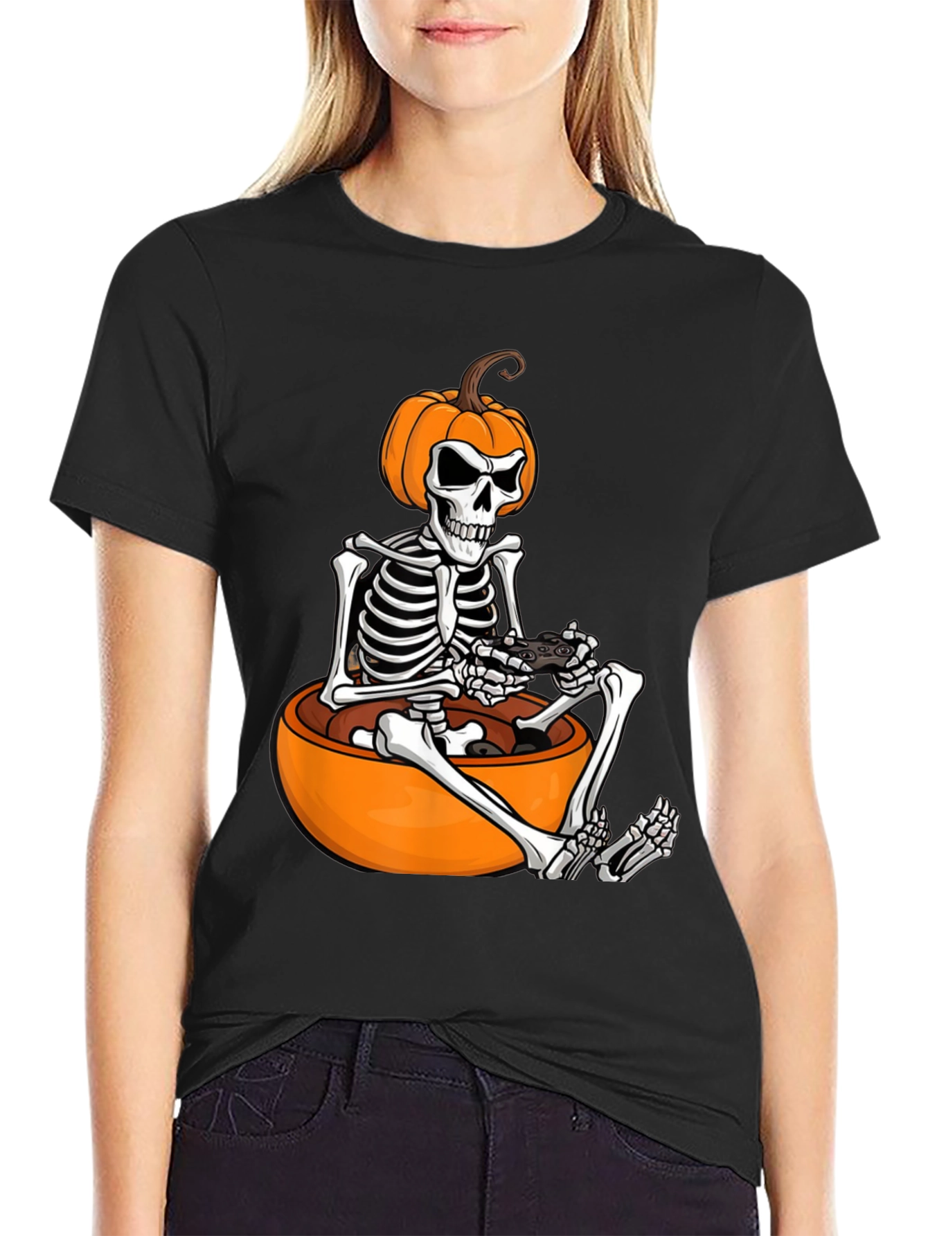 Halloween Gamer Skeleton T-Shirt