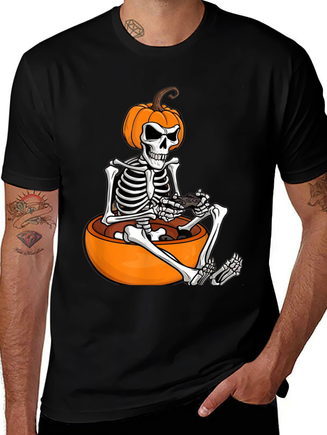 Halloween Gamer Skeleton T-Shirt