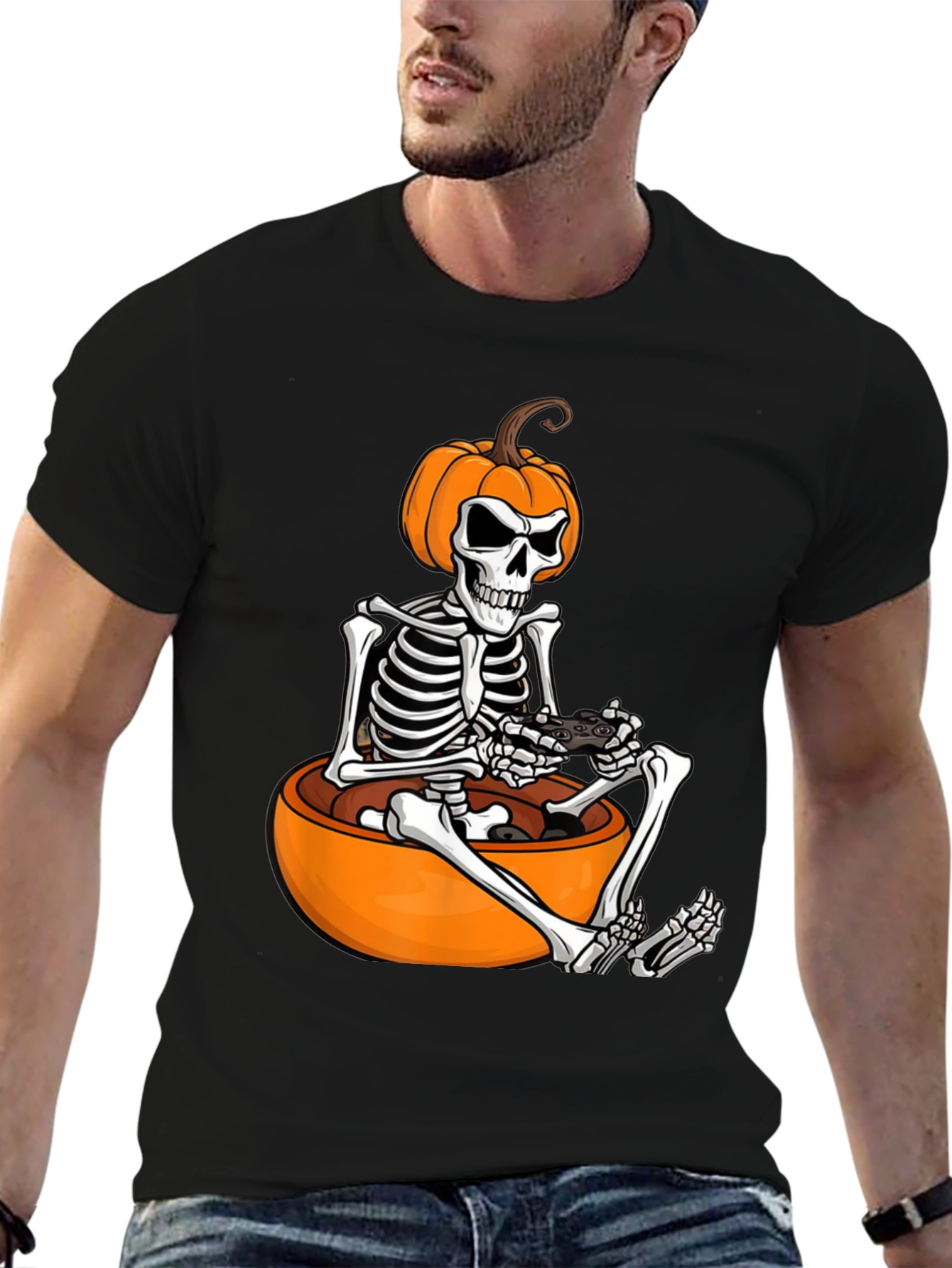 Halloween Gamer Skeleton T-Shirt
