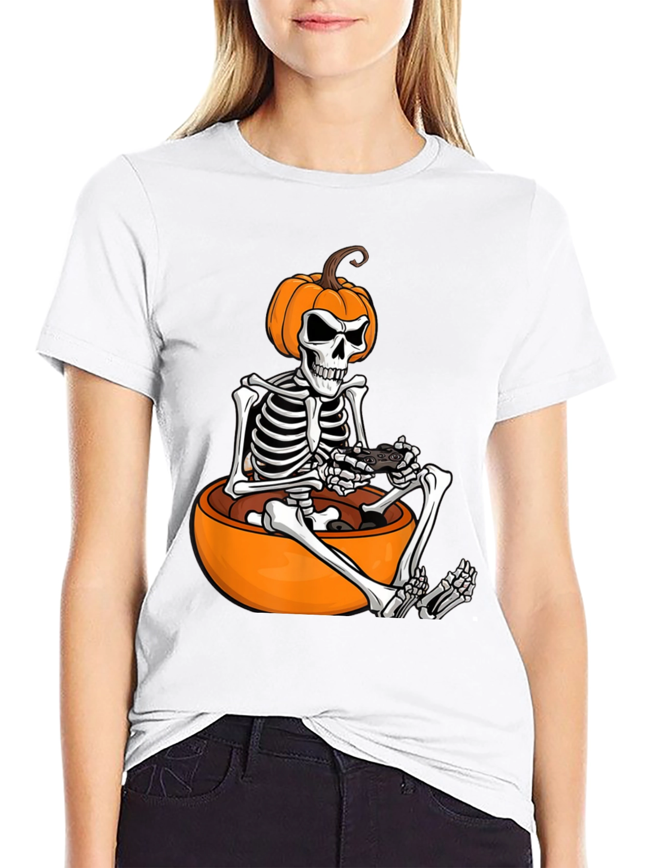 Halloween Gamer Skeleton T-Shirt
