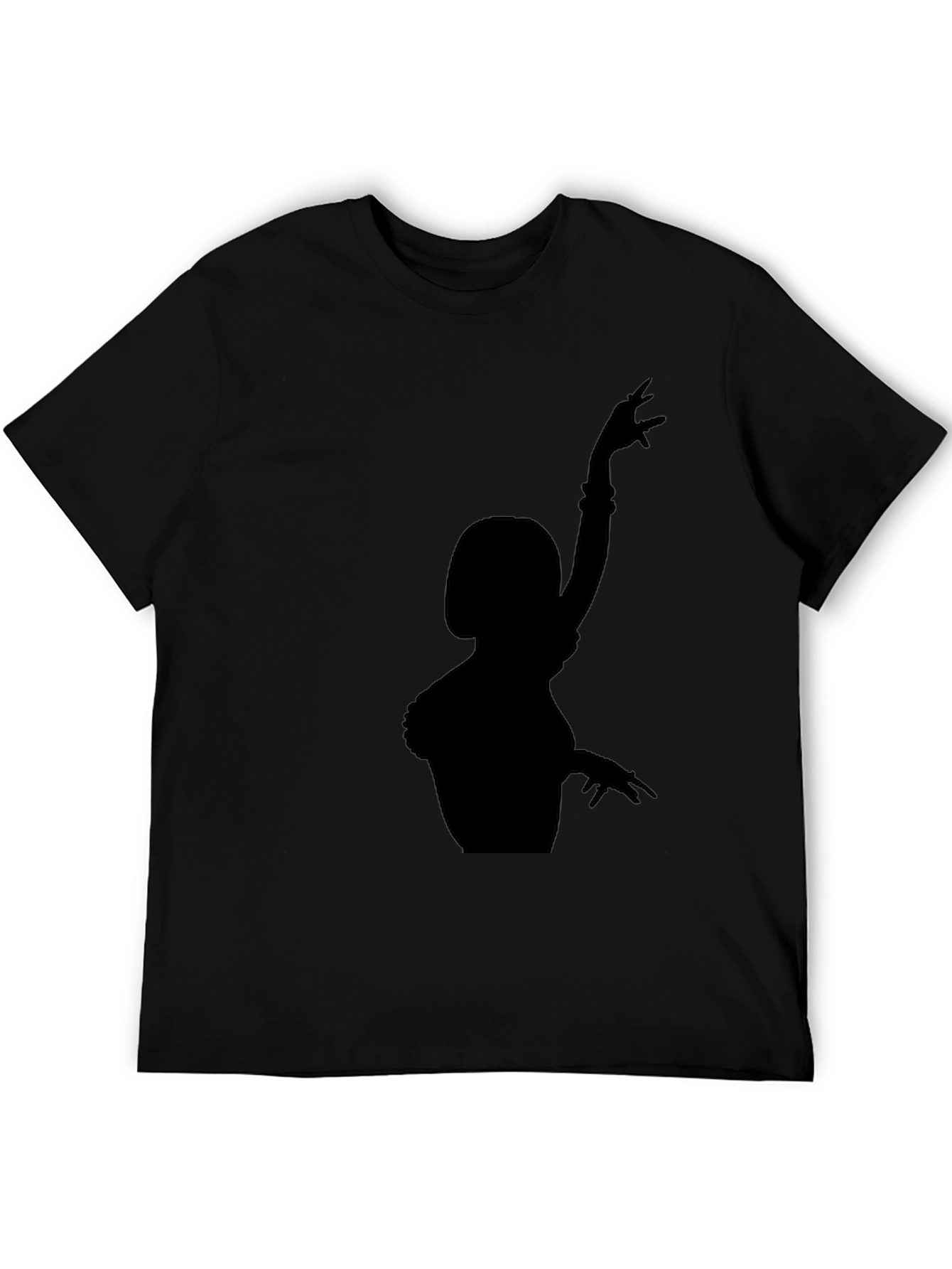 Black T-Shirt with Dancer Silhouette Graphic