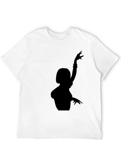 Black T-Shirt with Dancer Silhouette Graphic