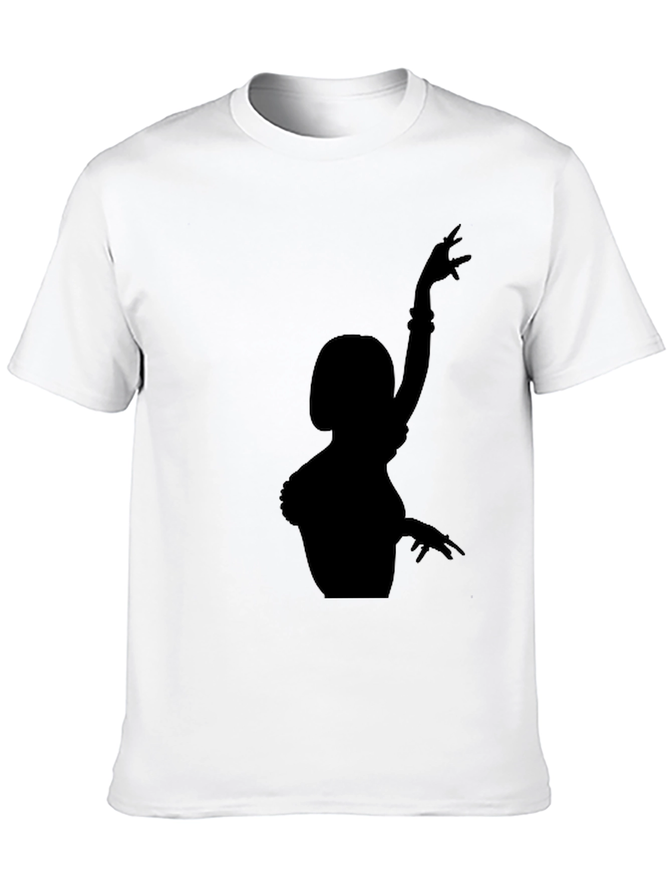 Black T-Shirt with Dancer Silhouette Graphic