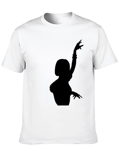 Black T-Shirt with Dancer Silhouette Graphic