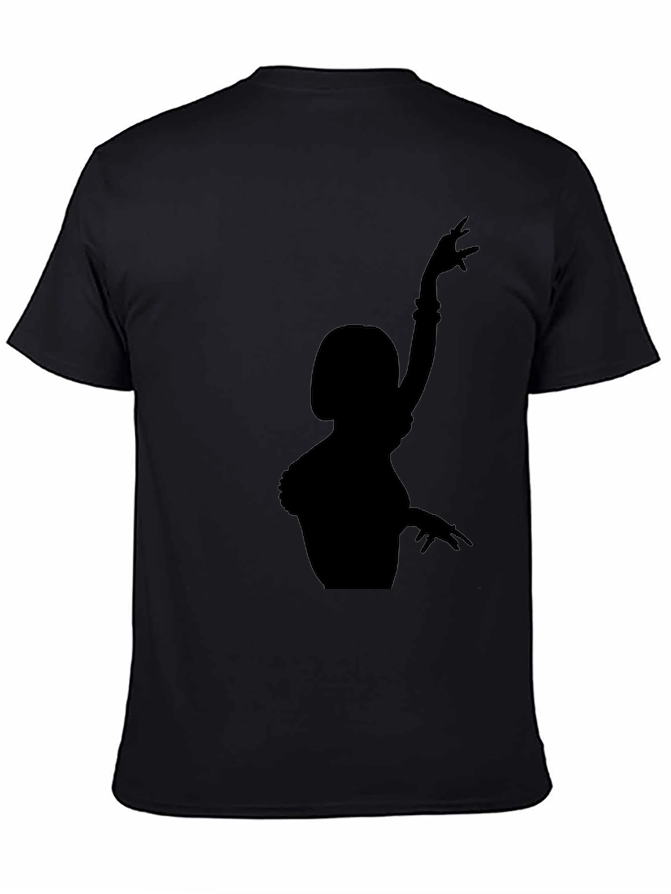 Black T-Shirt with Dancer Silhouette Graphic