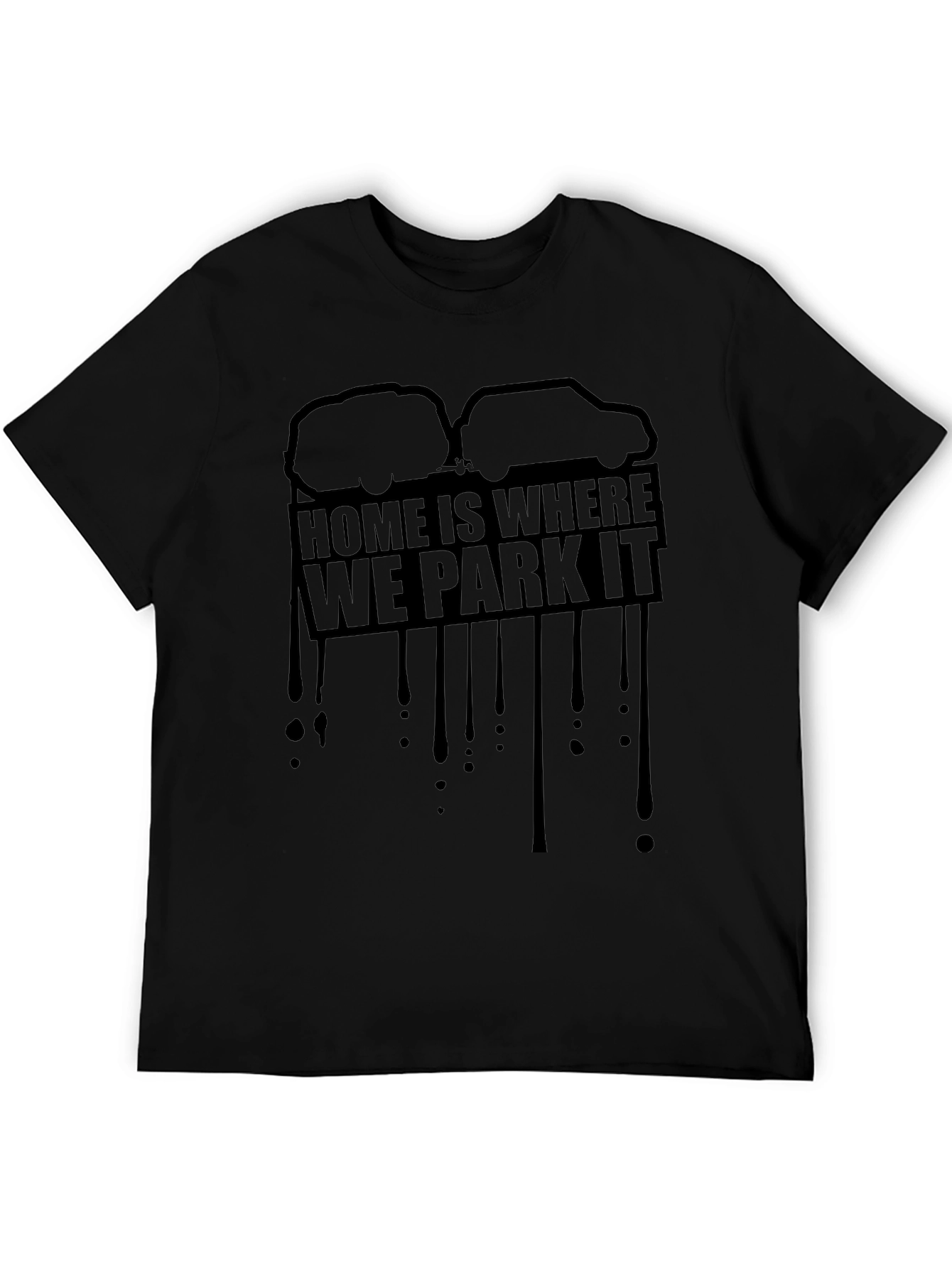 Home is Where We Park It Black Graphic Tee