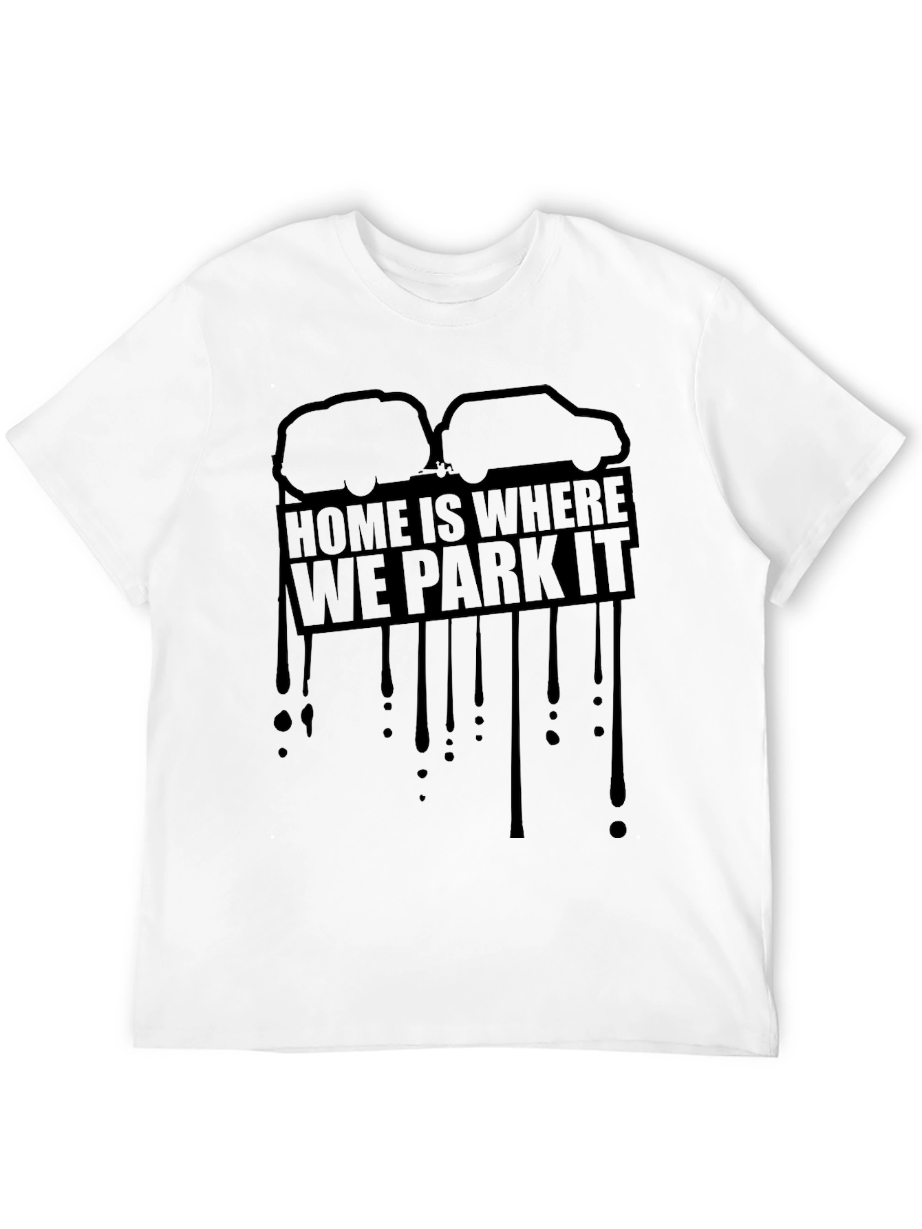 Home is Where We Park It Black Graphic Tee