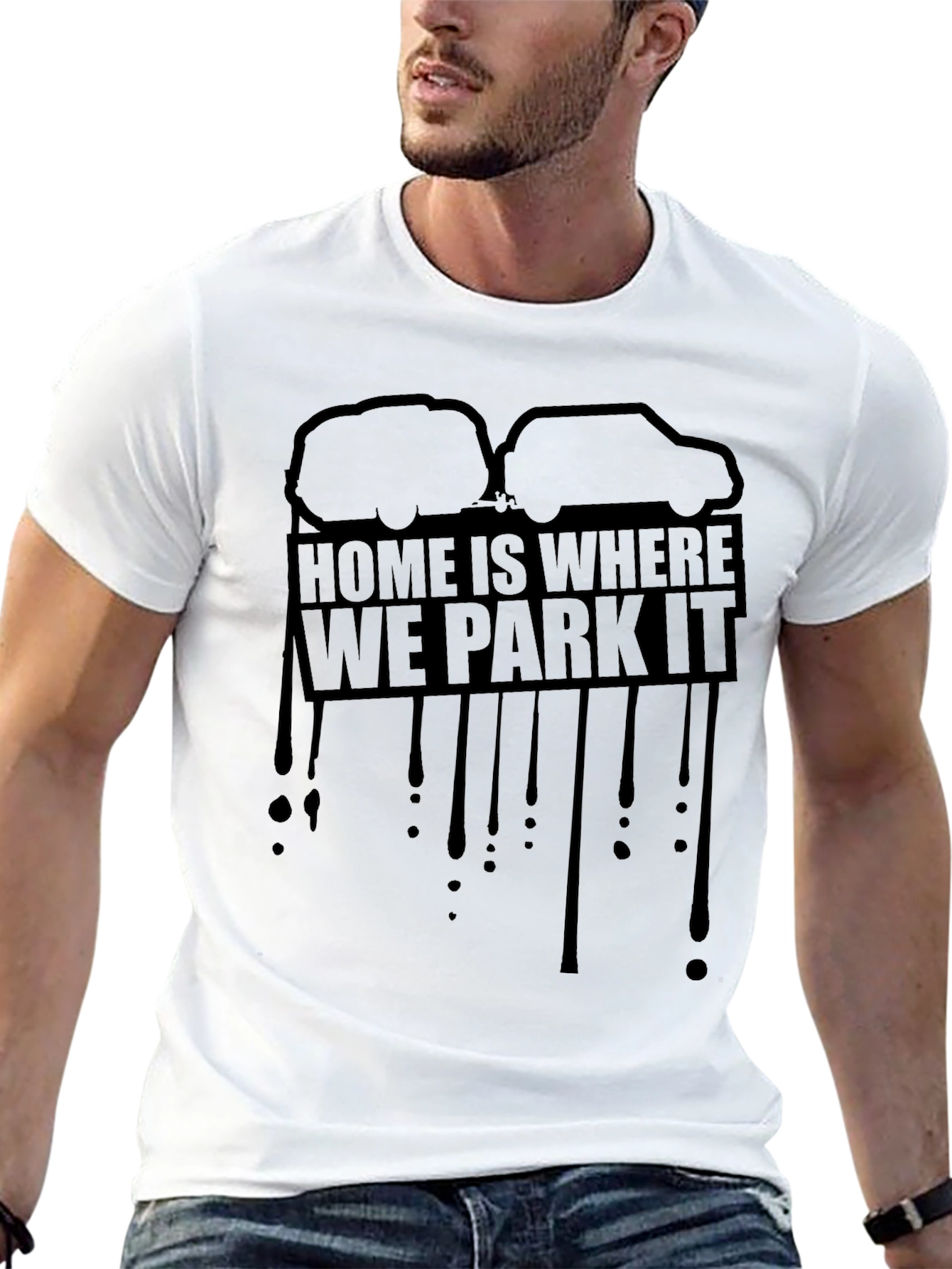Home is Where We Park It Black Graphic Tee