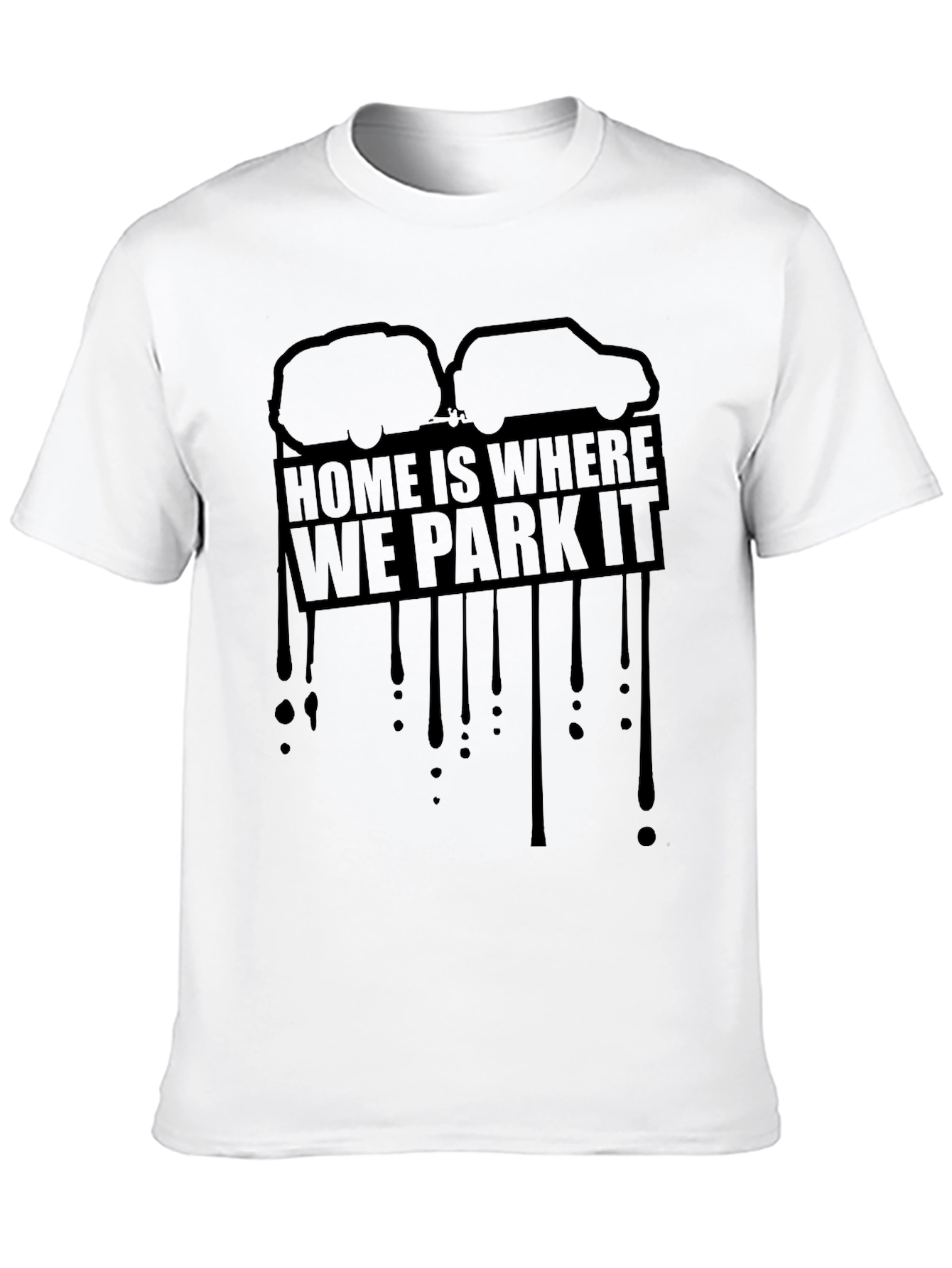 Home is Where We Park It Black Graphic Tee
