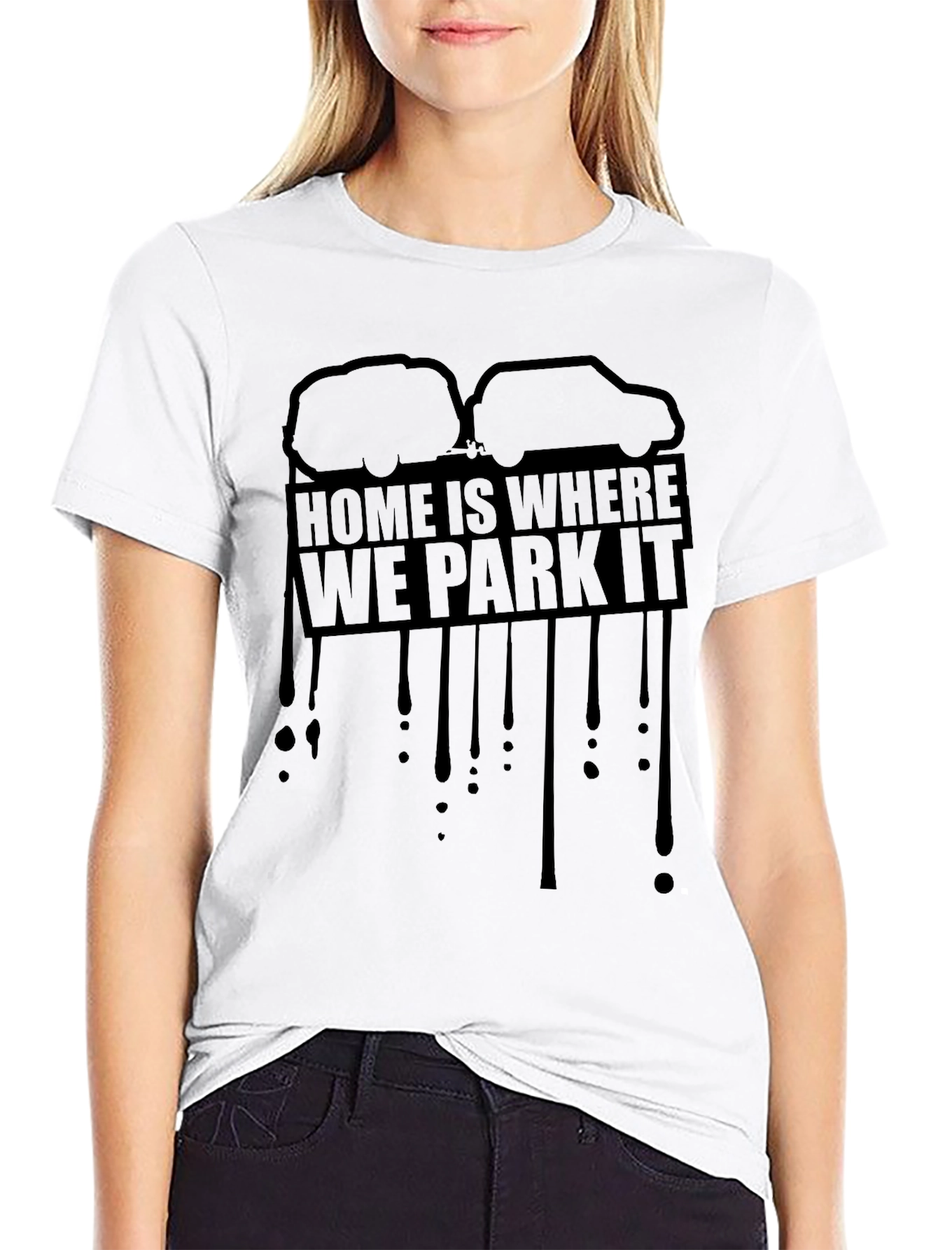 Home is Where We Park It Black Graphic Tee