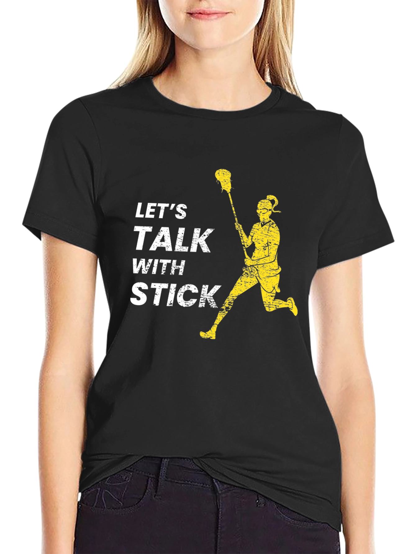 Lets Talk With Stick Lacrosse T-Shirt