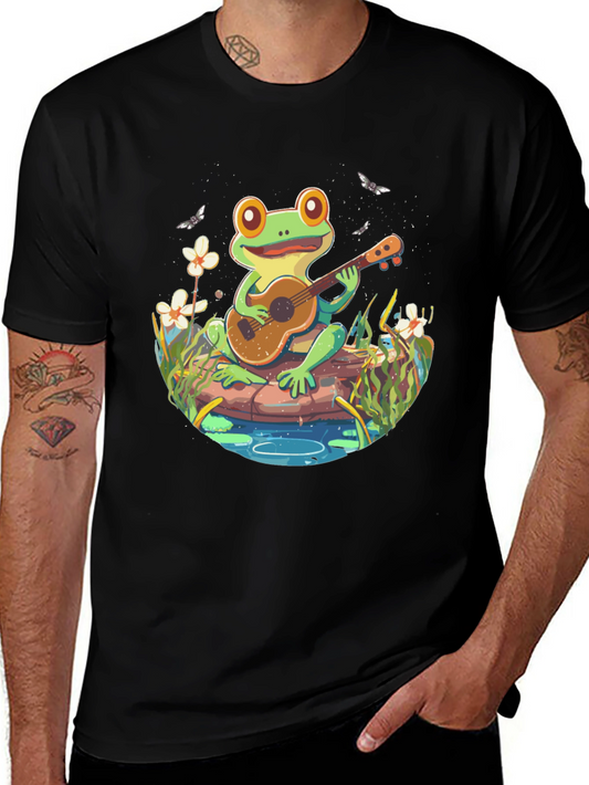 Frog Playing Guitar T-Shirt - Unique Graphic Tee