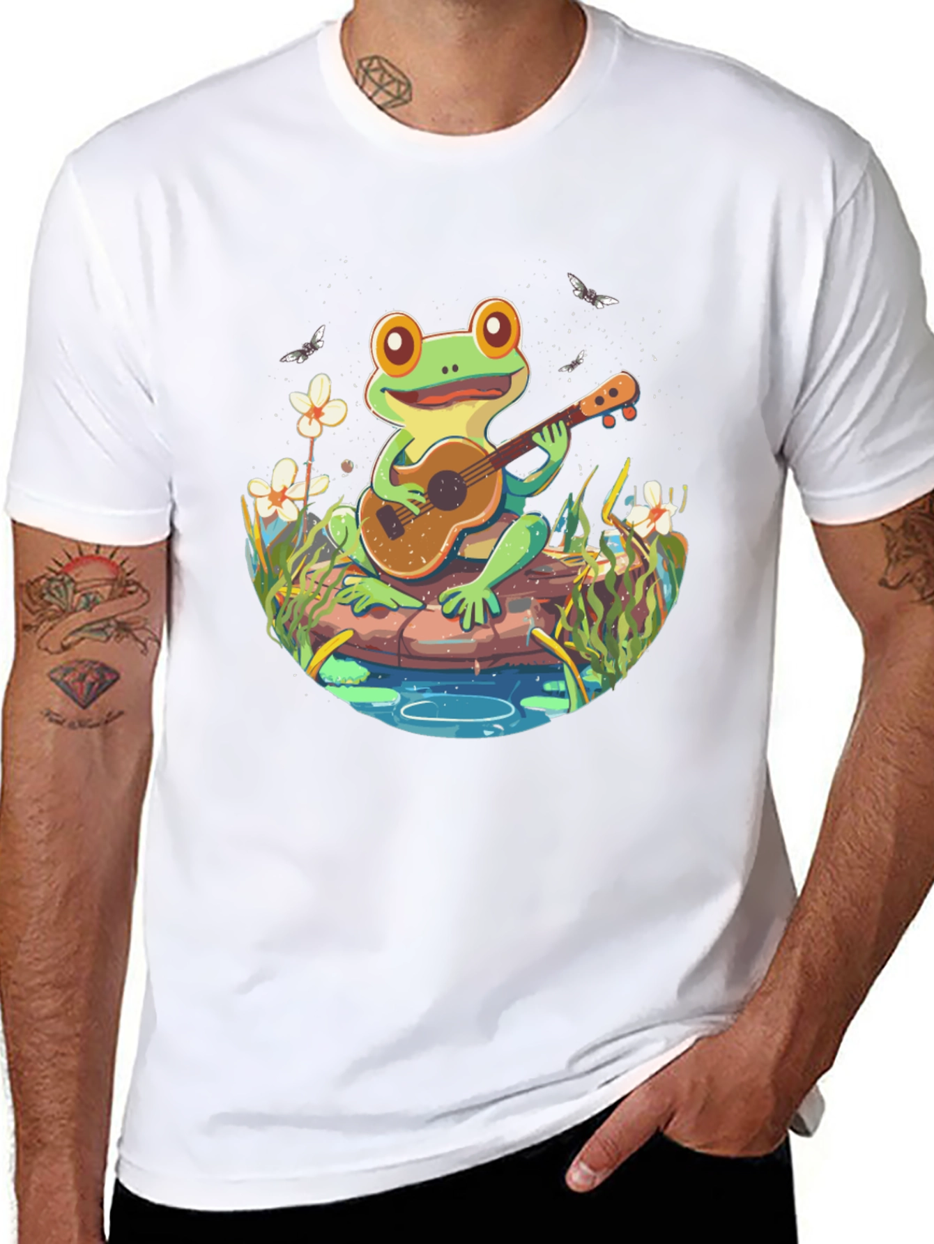 Frog Playing Guitar T-Shirt - Unique Graphic Tee