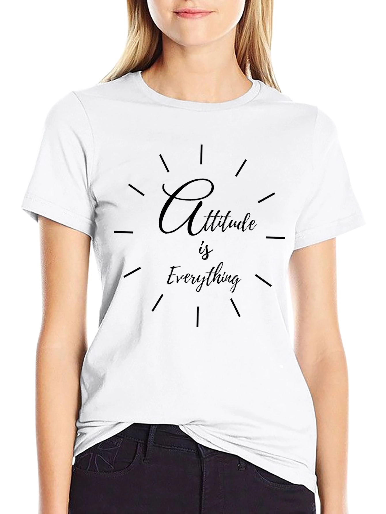 Attitude Is Everything Graphic Black T-Shirt