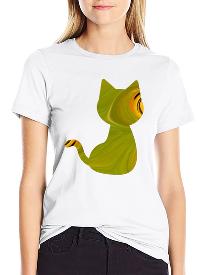 Abstract Cat Graphic Tee - Mens Black T-Shirt