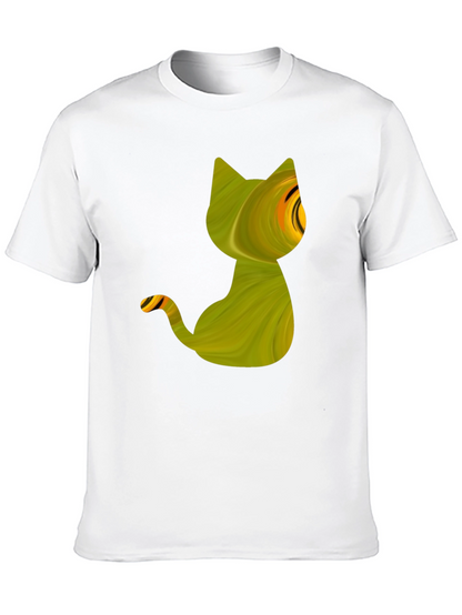Abstract Cat Graphic Tee - Mens Black T-Shirt
