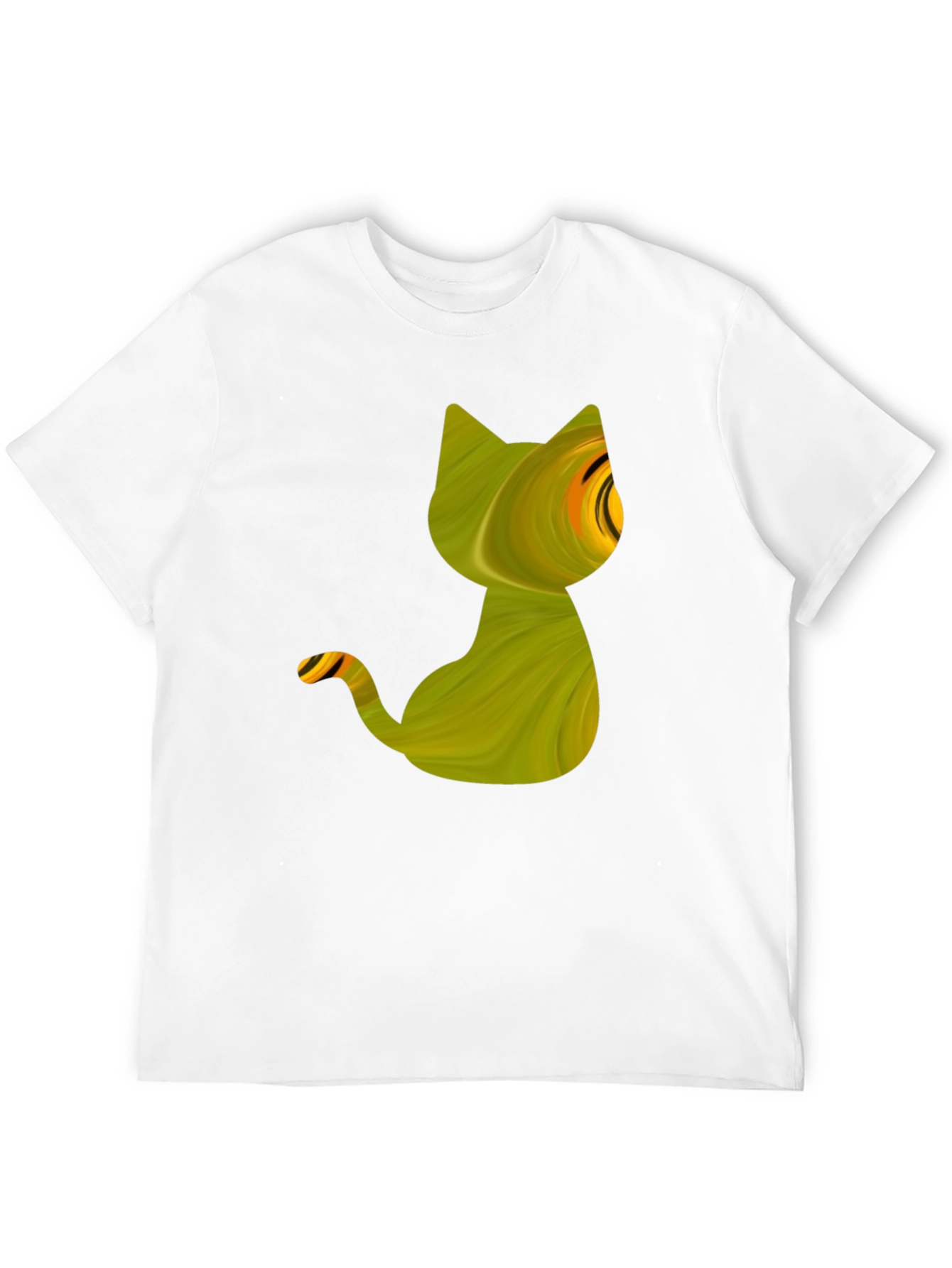 Abstract Cat Graphic Tee - Mens Black T-Shirt