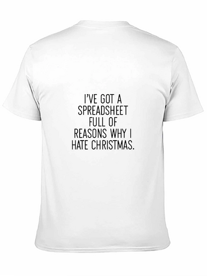 Grumpy Christmas T-Shirt - Spreadsheet of Reasons