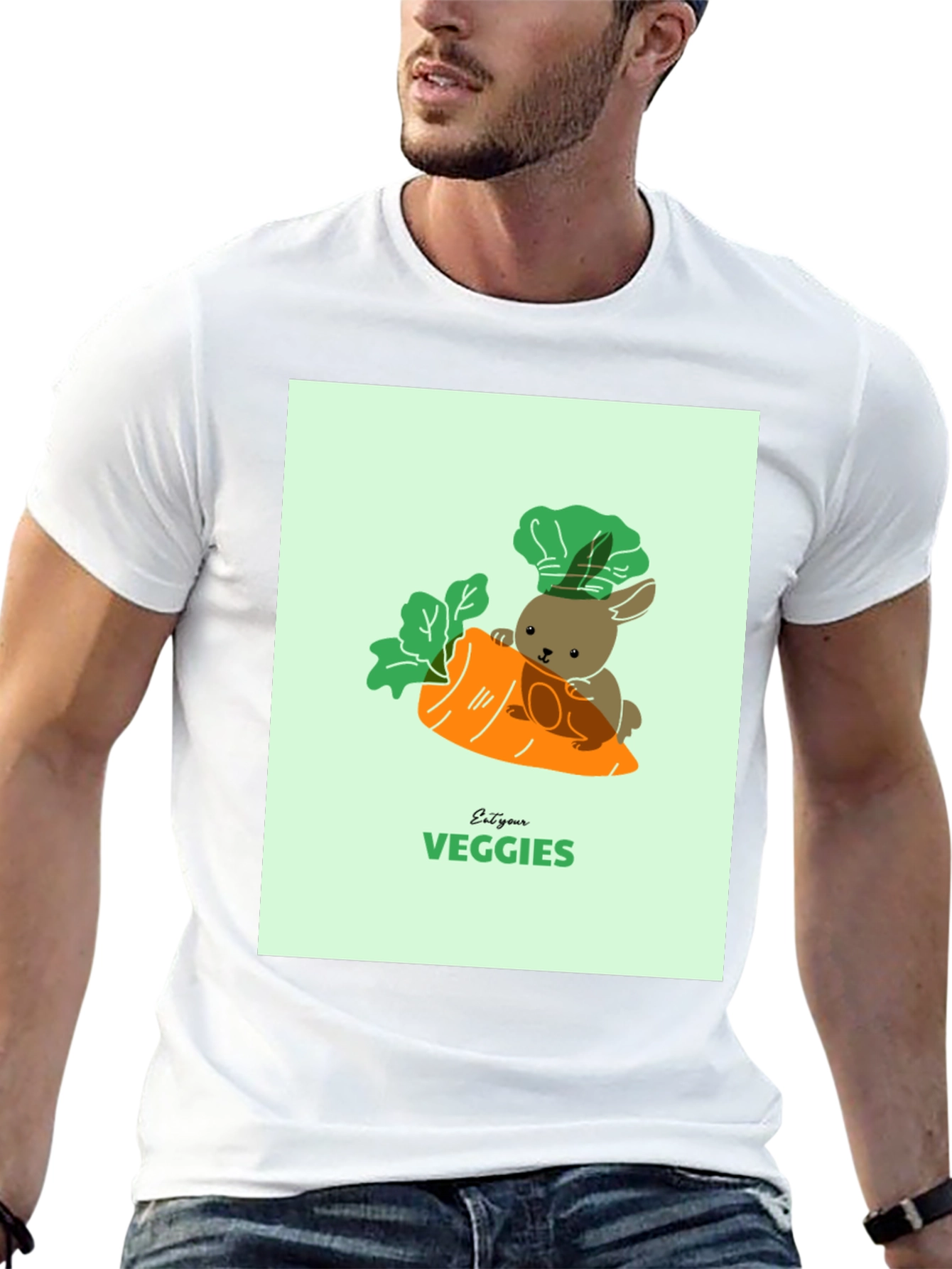 Eat Your Veggies T-Shirt - Cute Bunny Carrot Tee