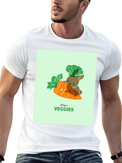 Eat Your Veggies T-Shirt - Cute Bunny Carrot Tee