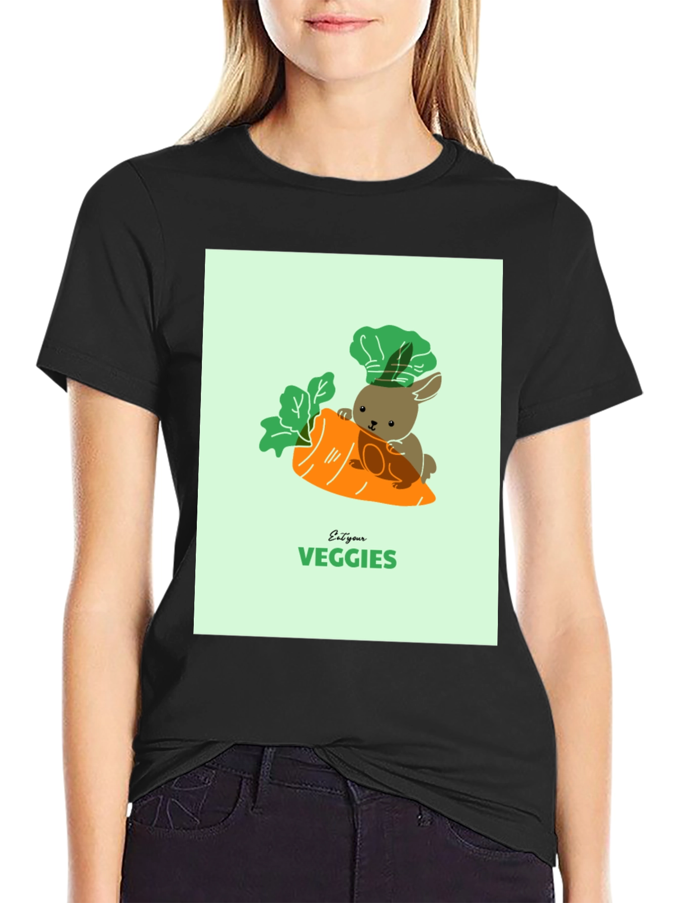 Eat Your Veggies T-Shirt - Cute Bunny Carrot Tee