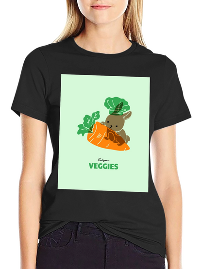 Eat Your Veggies T-Shirt - Cute Bunny Carrot Tee