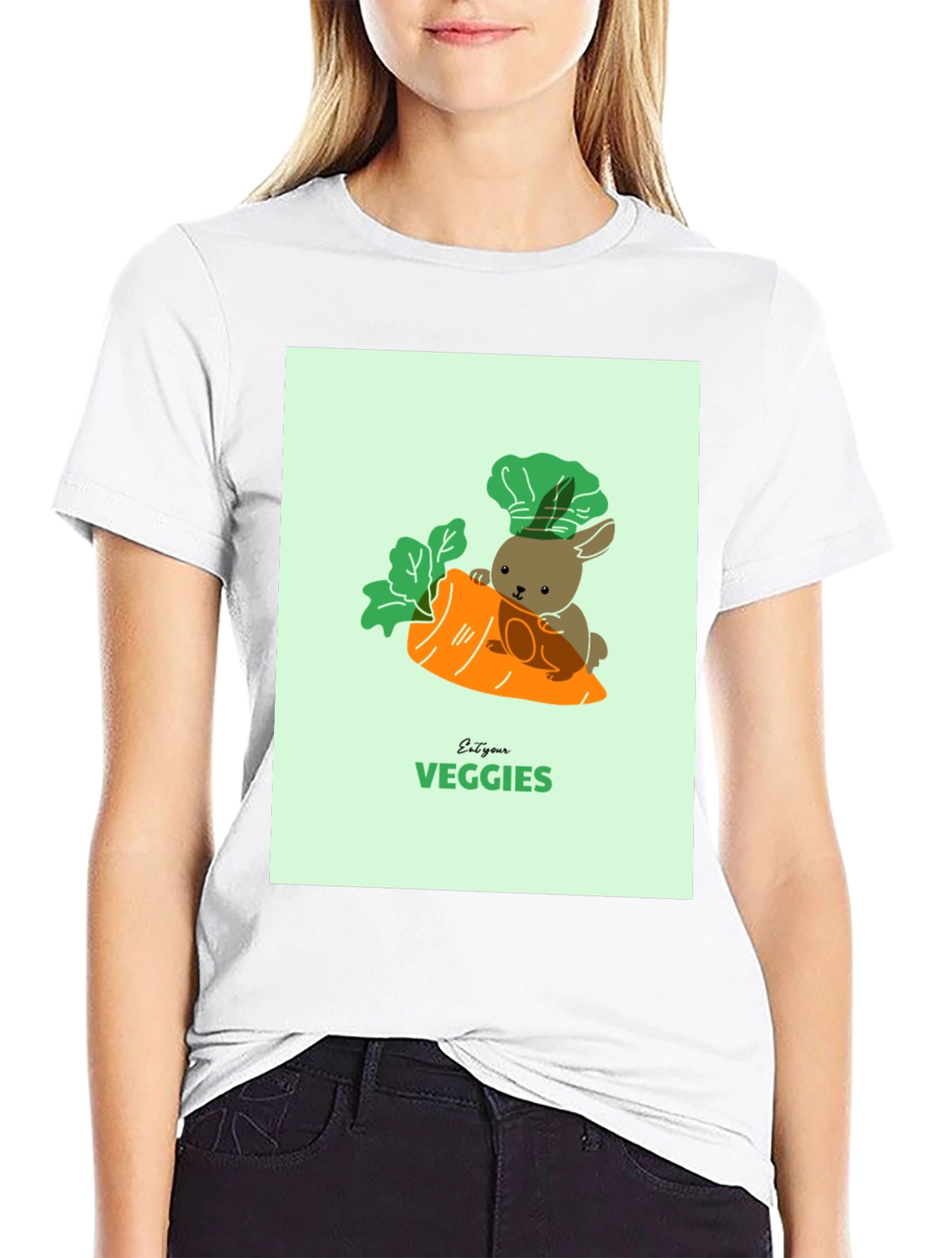 Eat Your Veggies T-Shirt - Cute Bunny Carrot Tee
