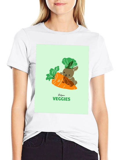 Eat Your Veggies T-Shirt - Cute Bunny Carrot Tee