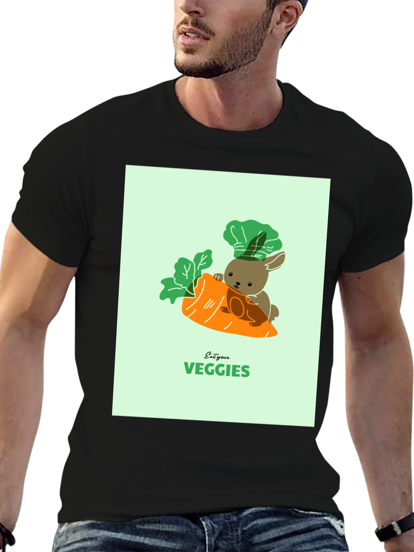 Eat Your Veggies T-Shirt - Cute Bunny Carrot Tee