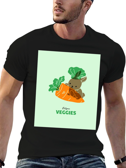 Eat Your Veggies T-Shirt - Cute Bunny Carrot Tee