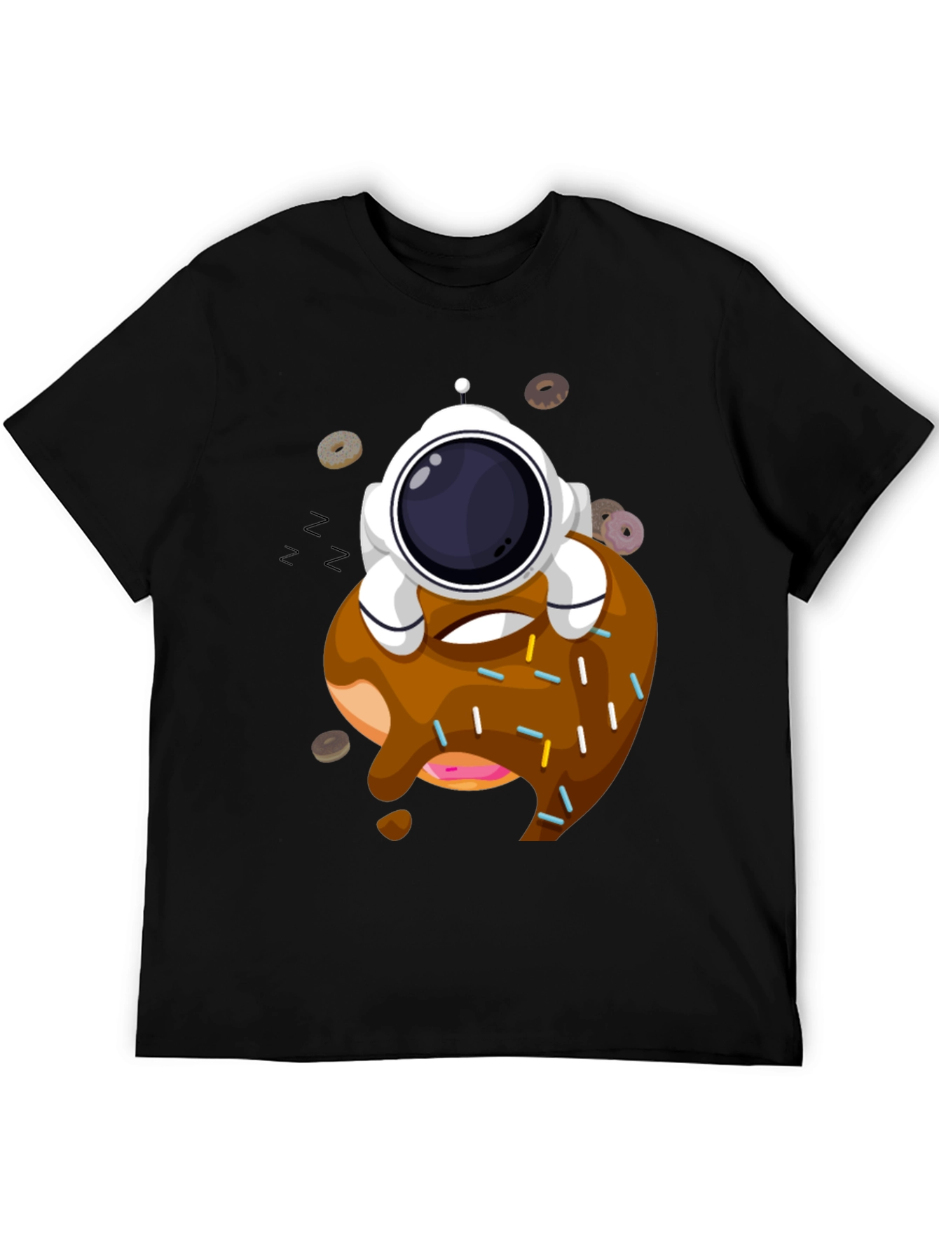 Astronaut Donut T-Shirt - Black Cotton Tee