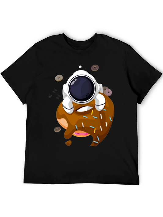 Astronaut Donut T-Shirt - Black Cotton Tee