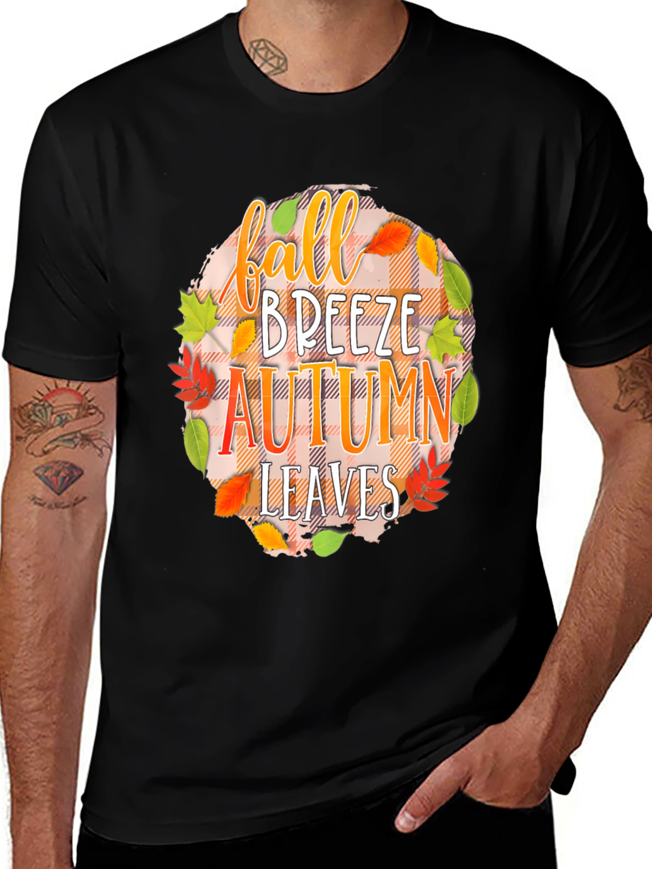 Fall Breeze Autumn Leaves Graphic Tee