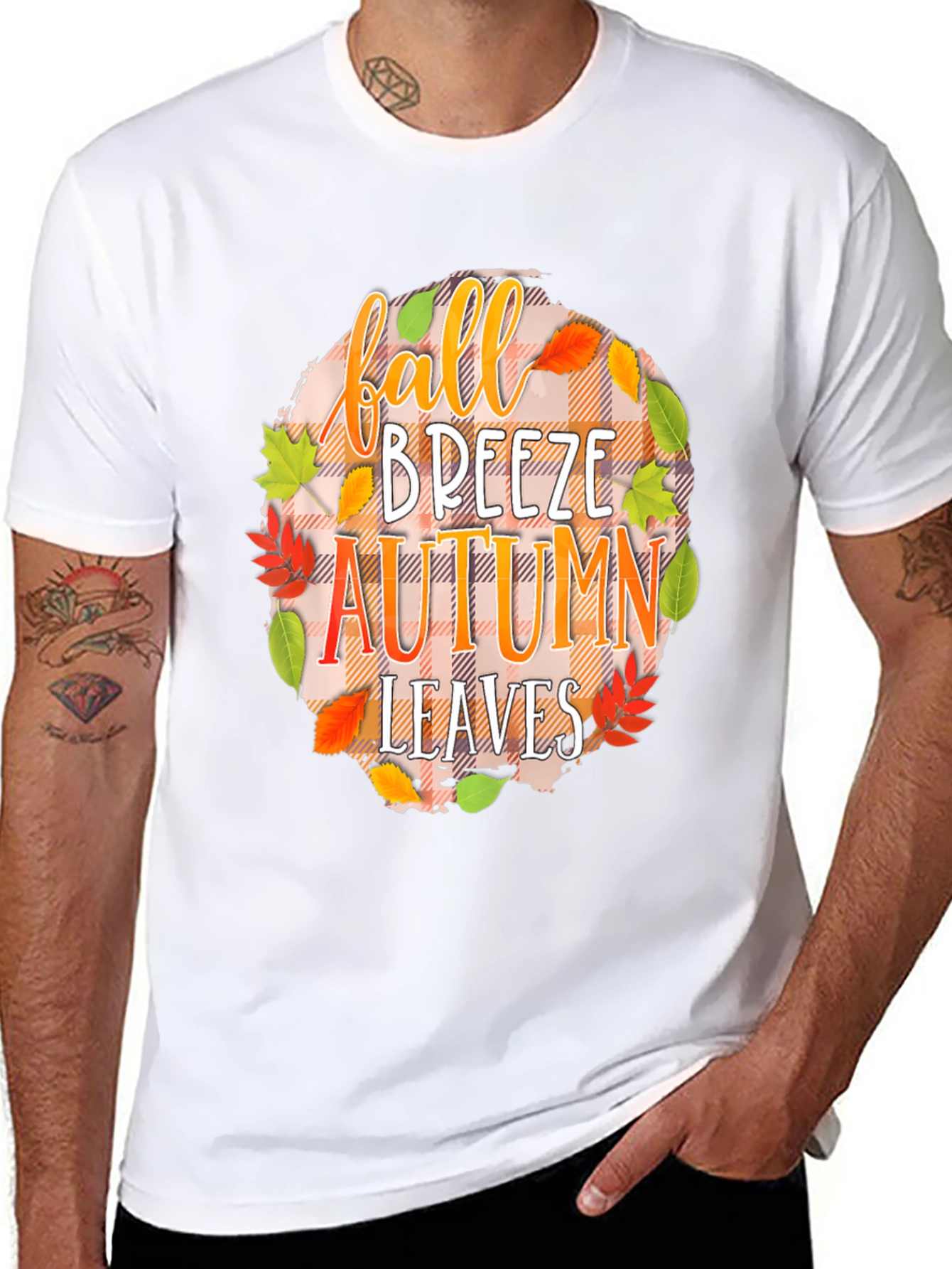 Fall Breeze Autumn Leaves Graphic Tee