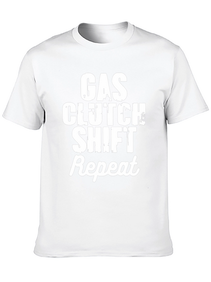 Gas Clutch Shift Repeat T-Shirt - Manual Transmission Tee