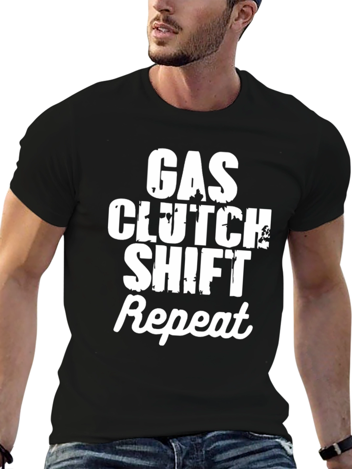 Gas Clutch Shift Repeat T-Shirt - Manual Transmission Tee