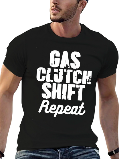Gas Clutch Shift Repeat T-Shirt - Manual Transmission Tee