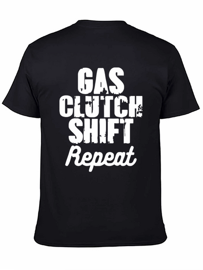 Gas Clutch Shift Repeat T-Shirt - Manual Transmission Tee