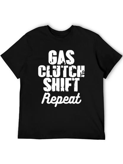 Gas Clutch Shift Repeat T-Shirt - Manual Transmission Tee