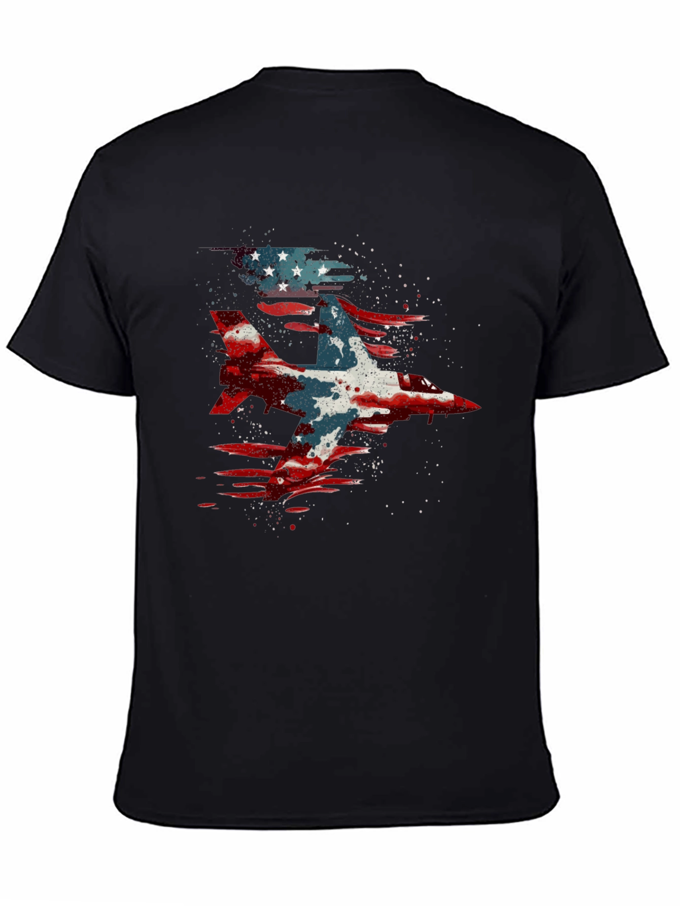 Jet Fighter American Flag Graphic Tee