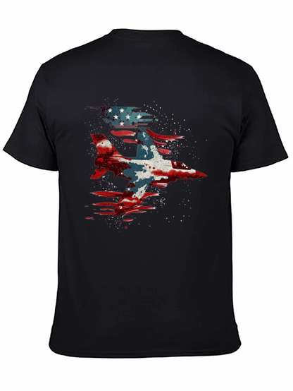 Jet Fighter American Flag Graphic Tee