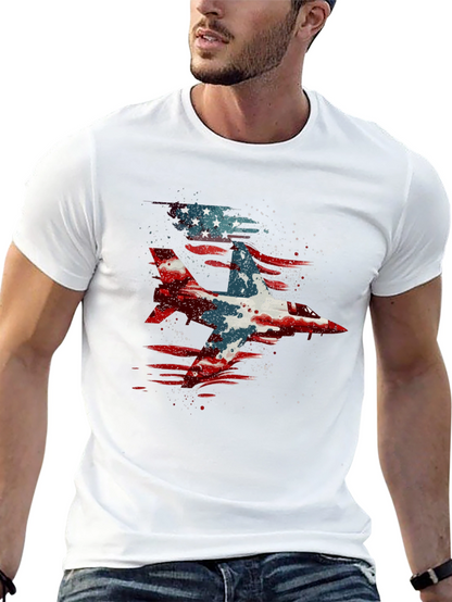 Jet Fighter American Flag Graphic Tee