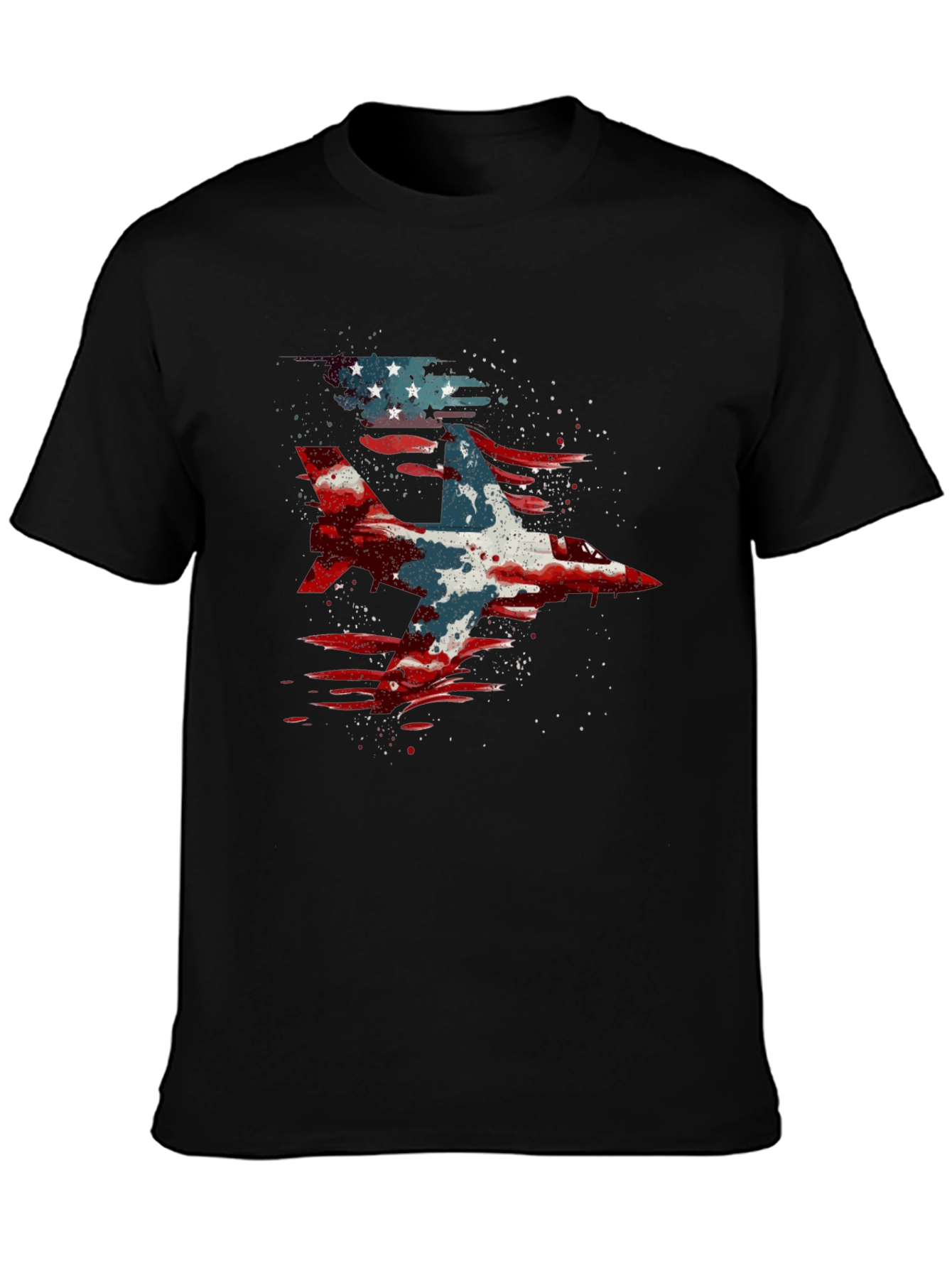 Jet Fighter American Flag Graphic Tee